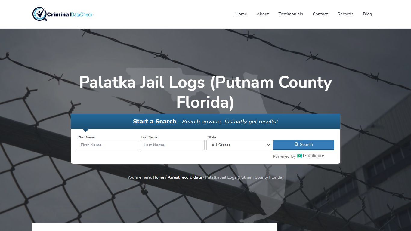 Palatka Jail Logs (Putnam County Florida) - Criminal Data Check